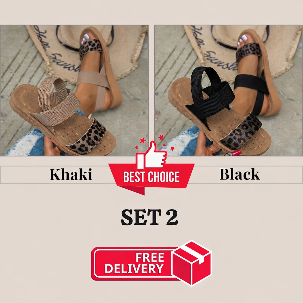 🔥Mega Sale - Buy Now & Save 50% OFF🔥Women's Comfortable & Versatile Leopard Print Sandals Roman Shoes