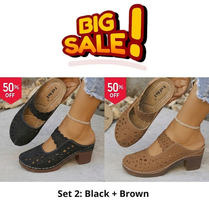 🔥Best Seller-Last Day Sale 60% OFF🔥Women's Breathable Cutout Mules - Lightweight Design for Summer Errands